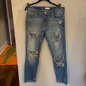 zara distressed jeans